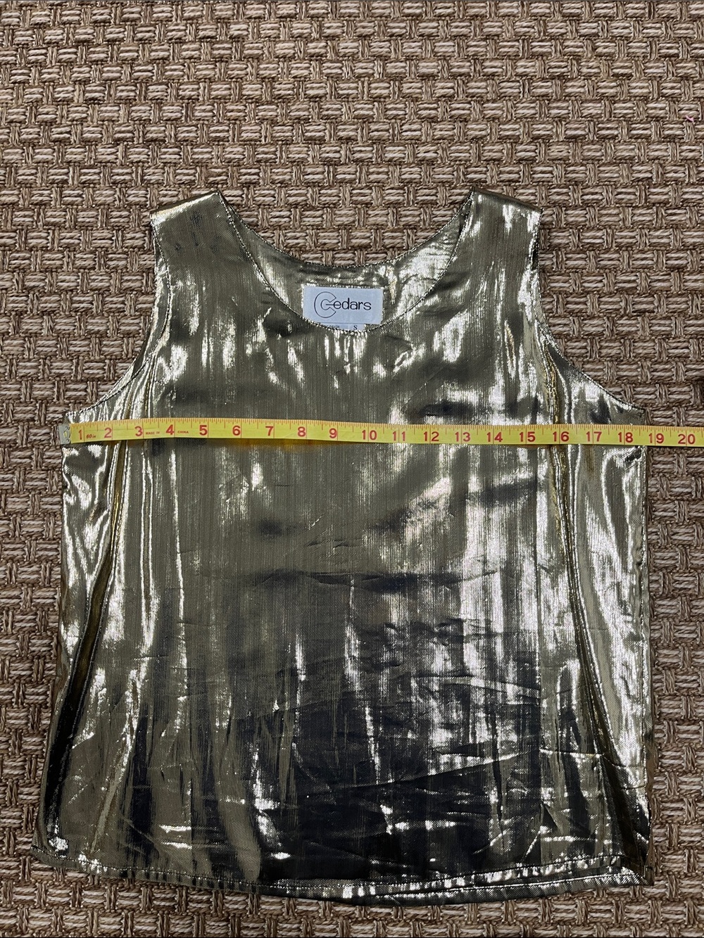 Metallic Gold Sleeveless Shine Blouse - Picture 8 of 10